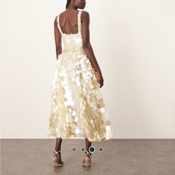 ASOS Gold Sequin Midi Dress - Picture 3 of 3